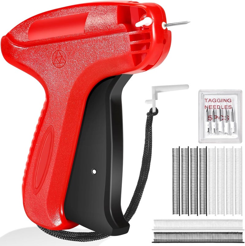 ANTAND Stitch Gun for Clothes, Tagging Gun for Clothing, Handheld Quick Sticky Sewing Micro Tag Gun Fixer Hemming Pants Tool Instantly, Includes 6 Needles and 1000 Fasteners (Red) - Image 1